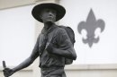 A statue of a Boy Scout stands in front of the National Scouting Museum, Monday, Jan. 28, 2013, in Irving, Texas. The Boy Scouts of America announced it is considering a dramatic retreat from its controversial policy of excluding gays as leaders and youth members. (AP Photo/LM Otero)
