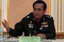 Thai junta chief General Prayut Chan-O-Cha, pictured during a meeting with businessmen, at the Army headquarters in Bangkok, on June 19, 2014