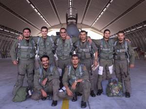 Saudi Arabian air force pilots pose for a photo at …
