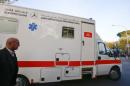 An ambulance carrying an Italian doctor, who contracted Ebola while working in Sierra Leone, arrives at the Lazzaro Spallanzani infectious diseases institute in Rome