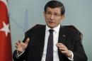 Davutoglu talks during an interview with Reuters in Istanbul