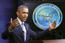 President Barack Obama talks about the war on terrorism and efforts to degrade and destroy the Islamic State group, during a news conference at the Pentagon in Washington, Thursday, Aug. 4, 2016. (AP Photo/J. Scott Applewhite)