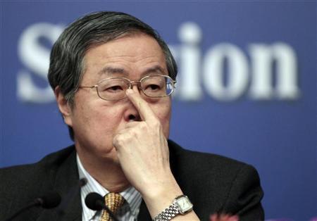 China's Central Bank Governor Zhou Xiaochuan listens to a question at a news conference during the ongoing National People's Congress (NPC), China's parliament, in Beijing March 12, 2012. REUTERS/Jason Lee