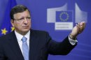 European Commission President Jose Manuel Barroso addresses a news conference after meeting Egypt's President Mohamed Mursi in Brussels