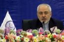 Iranian Foreign Minister Mohammad Javad Zarif speaks during a meeting in Tehran on August 4, 2014