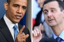 A combination of two file pictures shows Barack Obama (L) and Bashar al-Assad