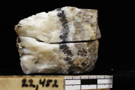 In this undated photo provided by the U.S. Geological Survey is a rock sample being analyzed in a Denver laboratory consisting of quartz, fine grain (microscopic) pyrite, galena and sphalerite. The USGS Mineral Resources program is looking at samples from previously mined ore that may contain critical minerals including rare earth elements. Across the West, early miners digging for gold, silver and copper had no idea that one day something even more valuable would be hidden in the piles of dirt and rocks they tossed aside. Now there's a rush in the U.S. to find key components of cellphones, televisions, weapons systems, wind turbines, MRI machines and the regenerative brakes in hybrid cars, a group of versatile minerals on the periodic table called rare earth elements and old mining tailings piles just might be the answer. (AP Photo/U.S. Geological Survey)