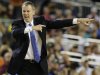 Florida Gulf Coast head coach Andy Enfield reacts to action against Florida during the second half of a regional semifinal game in the NCAA college basketball tournament, Saturday, March 30, 2013, in Arlington, Texas. (AP Photo/David J. Phillip)