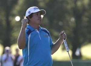 Jason Dufner of the U.S. reacts as he wins the 2013 PGA Championship golf tournament at Oak Hill Country Club in Rochester