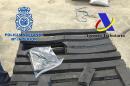 This handout image released on December 11, 2015 by the Spanish Police shows fake wood pallets imported from Colombia and made of narcotic drug cocaine