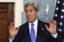 U.S. Secretary of State John Kerry speaks to the media at the State Department in Washington