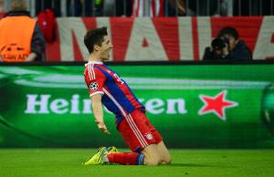 Bayern Munich&#39;s striker Robert Lewandowski celebrates&nbsp;&hellip;