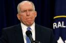 Director of the Central Intelligence Agency John Brennan pauses while he holds a rare news conference at the CIA Headquarters in Virginia