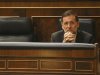 Spanish Prime Minister Mariano Rajoy gestures during a parliamentary session at Spanish parliament in Madrid