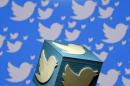 A 3D-printed logo for Twitter is seen in this picture illustration made in Zenica