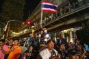 Anti-government protesters gather at Ratchaprasong Junction during mass rally in Bangkok