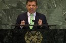 President of Colombia Santos addresses the 67th session of the United Nations General Assembly at UN headquarters in New York