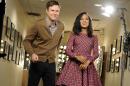 FILE - In this Oct. 29, 2013, file photo released by NBC, actress Kerry Washington, right, stands with cast member Taran Killam during a promotional shoot for "Saturday Night Live," in New York. After receiving criticism recently for its lack of a black female cast member, the show on Saturday, Nov. 2, 2013, opened with a skit where guest host Washington portrayed Michelle Obama, then Oprah Winfrey. She was asked to change into a Beyonce outfit - before executive producer Lorne Michaels stepped in. (AP Photo/NBC, Dana Edelson, File)