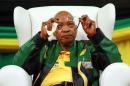 A picture taken on April 9, 2014 shows South African President Jacob Zuma in Wentworth township, outside of Durban