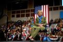 U.S. Democratic presidential nominee Hillary Clinton waits to speak at a rally in Commerce City