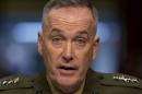 FILE - In this March 12, 2014 file photo, Gen. Joseph F. Dunford, Jr. testifies on Capitol Hill in Washington. President Barack Obama will nominate Dunford as next Joint Chiefs of Staff chairman. (AP Photo/Carolyn Kaster, File)