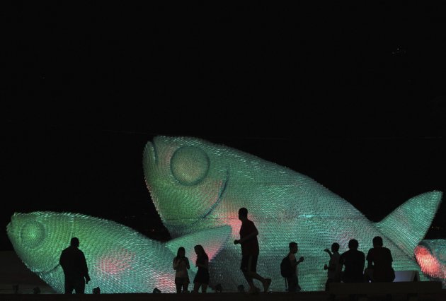 A model of giant fish made …