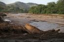 A boat is pictured in Rio Doce after a dam, owned by Vale SA and BHP Billiton Ltd burst, in Santa Cruz do Escalvado