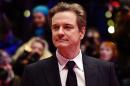 British actor Colin Firth poses upon arrival for the screening of the film "Genius" at the 66th Berlinale Film Festival in Berlin on February 16, 2016