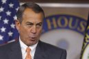 House Speaker Boehner holds a news conference at the U.S. Capitol in Washington