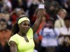 Serena Williams, of the United States, celebrates her 6-4, 6-0 win over Chanelle Scheepers, of South Africa, during a quarterfinal of the Bank of the West tennis tournament Friday, July 13, 2012, in Stanford, Calif. (AP Photo/Marcio Jose Sanchez)