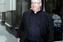 Monsignor Lynn exits the courthouse for the day as the jury deliberates in his sexual abuse trial in Philadelphia, Pennsylvania