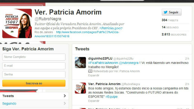 Desavisada, Patrícia Amorim curte ‘elogio’ de torcedor do Flu [+kkkk][+Flamengo é Flamengo][+Ela vai tentar ser vereadora?][+polmic@] Flamengo-patricia-640x360-twitter