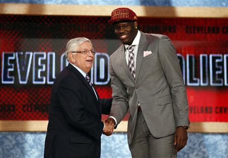 Anthony Bennett from UNLV shakes hands with NBA Commissioner David Stern in Brooklyn