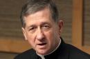 File photo of Bishop Blase Cupich answering questions from the press in Bellevue Washington