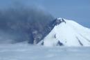 Smoke pours from the erupting Pavlof Volcano on the Alaska Peninsula