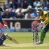 South Africa's de Villiers loses control of the ball and fails to stump India's Shikhar Dhawan during the ICC Champions Trophy group B match at Cardiff Wales Stadium in Cardiff