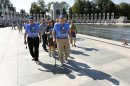 Veterans tour the World War Two Memorial in Washington