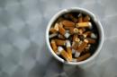 An ash tray with cigarette butts is pictured in Hinzenbach