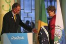 Brazil's President Dilma Rousseff and Carlos Arthur Nuzman, president of the Brazilian Olympic Committee preside over the inauguration of the Casa Brasil, headquarters for Brazil's campaign to promote the Rio 2016 Olympic Games, in London