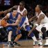 Orlando Magic's guard J.J. Redick looks to pass the ball in the fourth quarter of their NBA basketball game at Madison Square Garden in New York