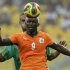 Ivory Coast's Kone tries to control the ball while under pressure from Mali's Kante in their African Nations Cup Group B soccer match in Accra