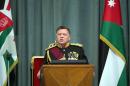 Jordanian King Abdullah II gives a speech during the second regular session of the parliament in Amman on November 2, 2014