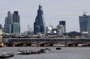 A general view of the London city skyline is seen on August 7, 2013