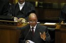 South African President Jacob Zuma delivers his State of the Nation address at Parliament in Cape Town