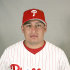 File-This is a 2008 file photo of Carlos Ruiz of the Philadelphia Phillies baseball team. Ruiz has been suspended for the first 25 games of next season following a positive test for an amphetamine in violation of Major League Baseball’s Joint Drug Prevention and Treatment Program. Ruiz's suspension was announced Tuesday Nov. 27, 2012 by Major League Baseball.  (AP Photo/Keith Srakocic,File)