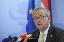 Luxembourg's PM Juncker addresses a news conference after an EU leaders summit in Brussels
