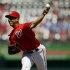 Washington Nationals starting pitcher Gio Gonzalez throws during the first inning of a baseball game against the Milwaukee Brewers at Nationals Park Saturday, Sept. 22, 2012, in Washington. (AP Photo/Alex Brandon)