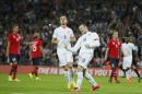 England's Wayne Rooney celebrates after scoring the opening goal during the international friendly soccer match between England and Norway at Wembley Stadium in London, Wednesday, Sept. 3, 2014. (AP Photo/Alastair Grant)