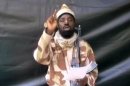 A grab made on July 13, 2013 from a video obtained by AFP shows the leader of the Islamist extremist group Boko Haram Abubakar Shekau