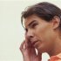 Spain's Nadal gestures between television interviews, during which he detailed reasons for pulling out of the U.S. Open, in Palma de Mallorca